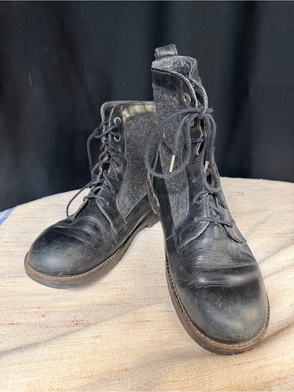 Birkenstock Classic Women's Black Lace-Up Combat Boots